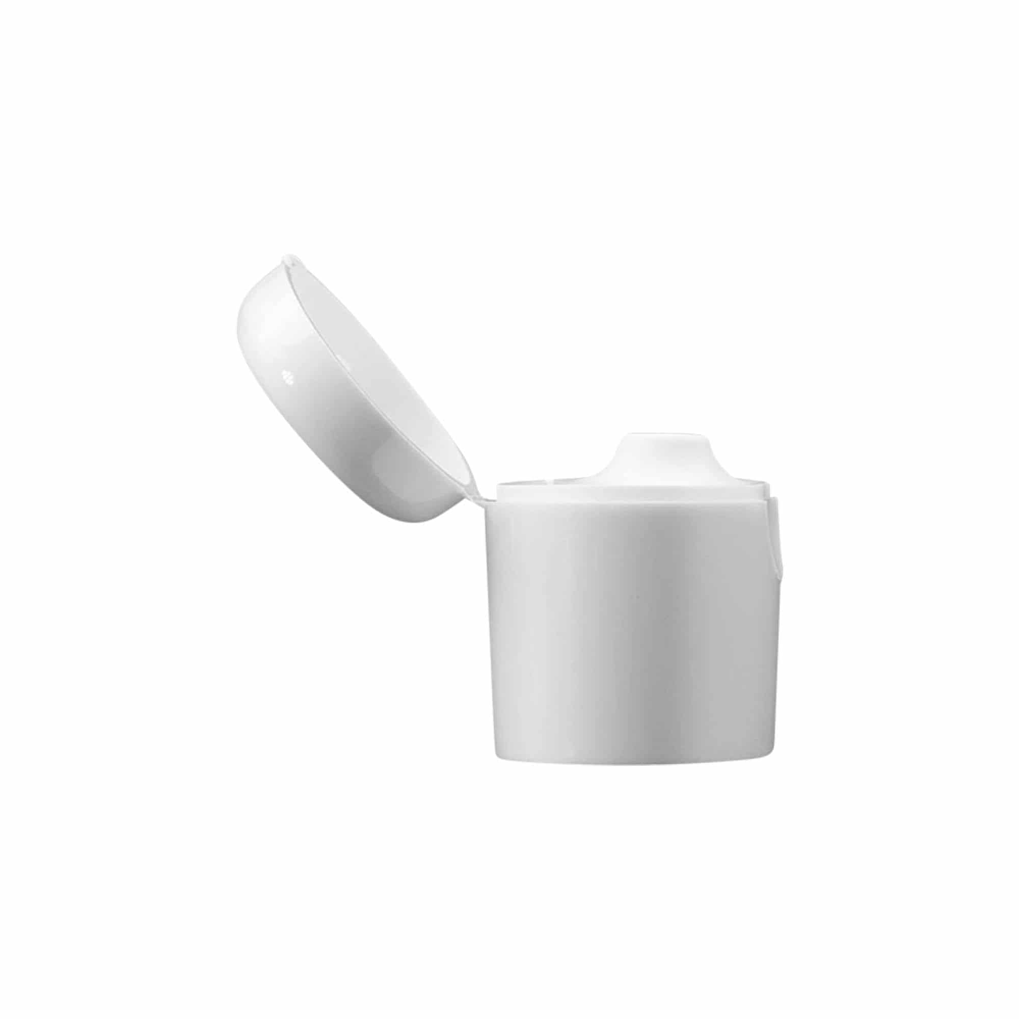 Couvercle à vis à charnière rabattable pour « Indy », plastique, blanc