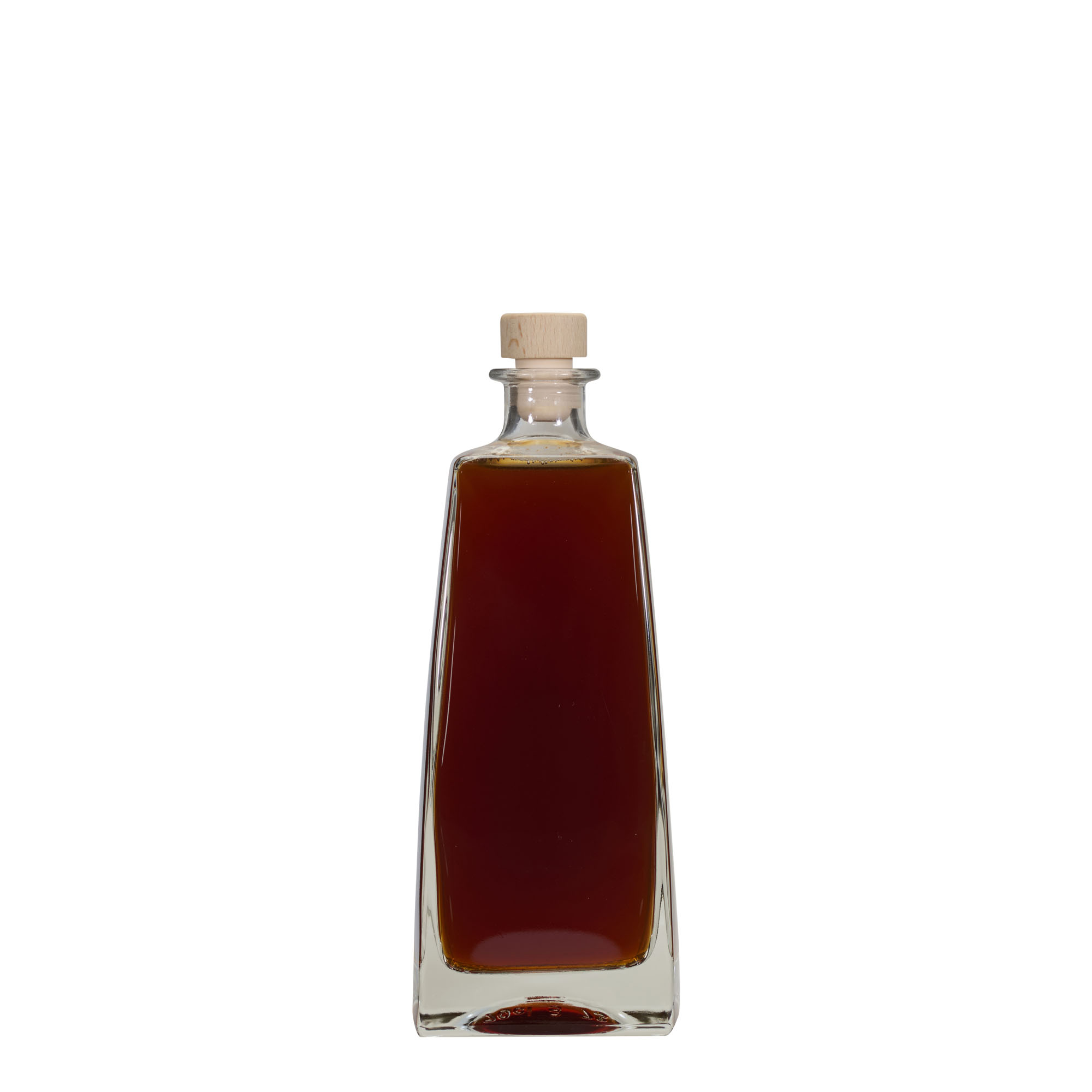 Glazen fles 'Timmy', 700 ml, rechthoekig, monding: kurk